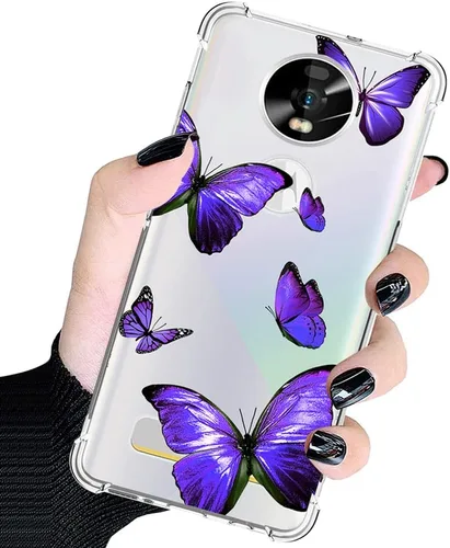 Vista 6 de Funda transparente compatible con Moto Z4, Motorola Z4 Play XT1980-4 para niñas y mujeres, bonita funda protectora de TPU suave a prueba de golpes