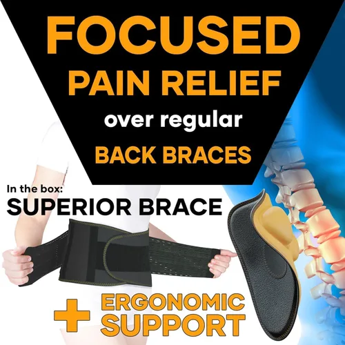 Vista 2 de PLUS - Soporte lumbar para levantar en el trabajo con almohadilla lumbar dimensional ergonómica, cinturón de soporte de espalda para aliviar
