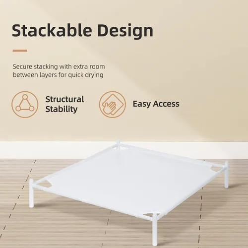 Vista 5 de STORAGE MANIAC Estante para Secar Suéteres, Estante de Secar Ropa de Malla, Estante de Secar Ropa de lavandería Apilable, Secador Plano