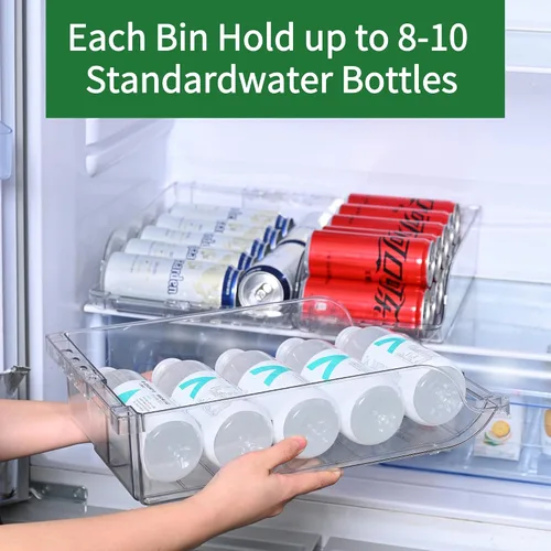 Vista 5 de Dispensador de latas de soda ajustable para refrigerador, organizador de bebidas PET de ancho expandible, organizador de refrigerador apilable que