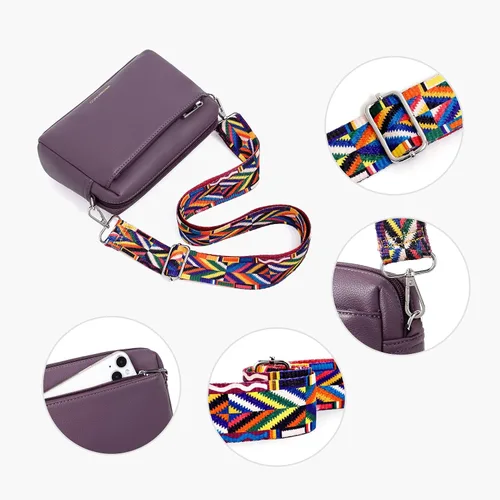 Vista 4 de WESTBRONCO Bolsos cruzados pequeños para mujer, bolsos de hombro, cartera con correa ajustable