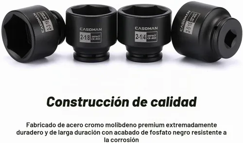 Vista 5 de CASOMAN 9 piezas 3/4" unidad de eje profundo tuerca de eje impacto enchufe set, incluye adaptador de 1/2" a 3/4", 6 puntos, CR-MO, 2-1/16" a 2-1/2