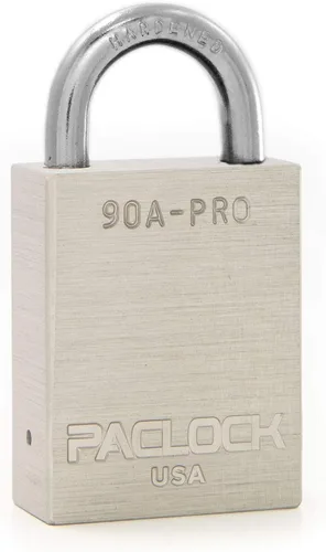 Vista 12 de PACLOCK Candado de la serie 90A-PRO, compre American Act obediente, aluminio anodizado marrón, cilindro de 7 pines de alta seguridad con 1 llave por