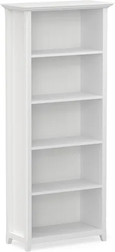 Vista 10 de SIMPLIHOME Amherst - Estantería de madera maciza con 5 estantes de 70 Blanco
