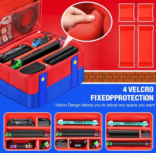 Vista 2 de Larstylee Funda de transporte para interruptor, funda de transporte de almacenamiento compatible con Nintendo SwitchSwitch OLED, funda protectora