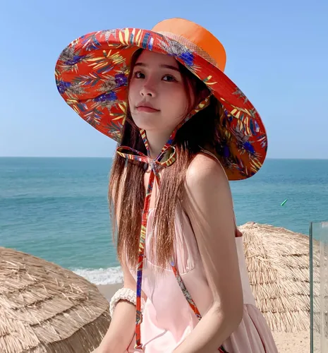 Vista 6 de HUAMULAN Sombrero de sol de verano para mujer, ala ancha, borde con alambre, floral, playa, cubo, sombreros reversibles, plegables, protección UV