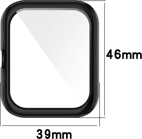 Vista 2 de Funda de reloj compatible con Amazfit Bip 3 Pro/Bip 3 Watch, protector de pantalla completa, carcasa rígida de policarbonato duro, carcasa completa