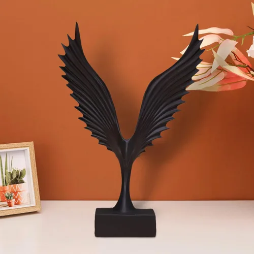 Vista 2 de ARTFILIF Spreads its Wings Ornamentos Figura de águila Decoración de escritorio de oficina, manualidades, sala de estar, estatuas de apertura (negro)