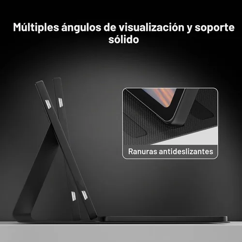 Vista 3 de Funda de teclado para tableta Samsung Galaxy A11 Plus 2025/A9 Plus 2023 5G de 11 pulgadas, teclado Bluetooth inalámbrico recargable, desmontable