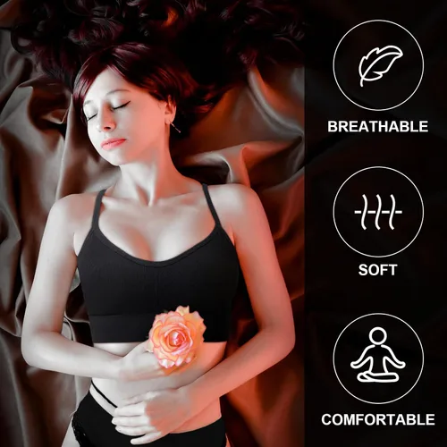 Vista 4 de Giegxin 8 piezas de sujetadores deportivos con espalda baja para dormir, sin costuras, camiseta sin mangas, camiseta deportiva para gimnasio