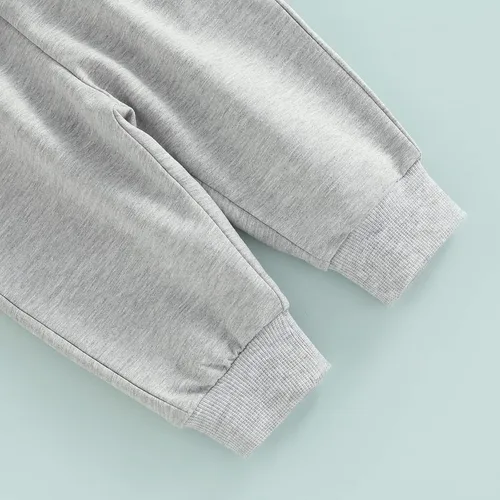 Vista 7 de Conjunto de sudadera de manga larga con capucha y pantalones con cordón para bebé y niña, ropa casual para otoño e invierno
