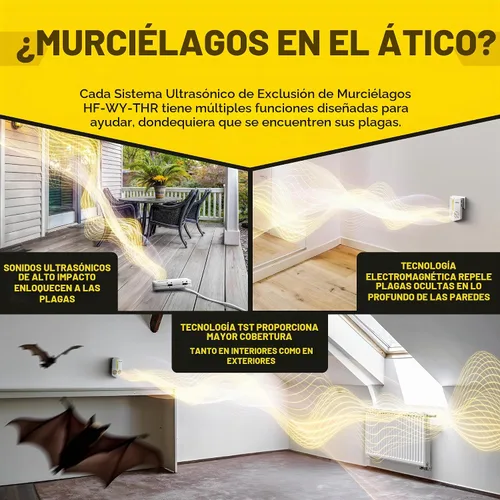 Vista 9 de Sistema ultrasónico de exclusión de murciélagos (1 unidad repelente de murciélagos)