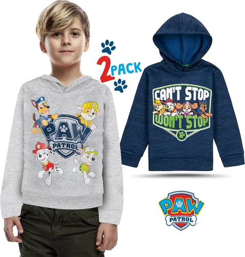 Vista 2 de Paw Patrol 2 Pack Soft Fleece Hoodies for Boys, Lightweight Graphic Pullover Sweatshirts