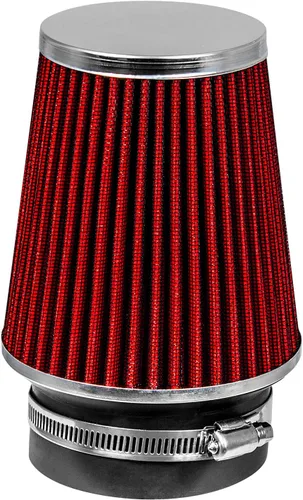 Vista 6 de Filtro de aire seco ROJO de 2.5" 63.5 mm con entrada de cono de aire frío de repuesto de alto rendimiento lavable con abrazadera 2.5-inch (63.5mm)