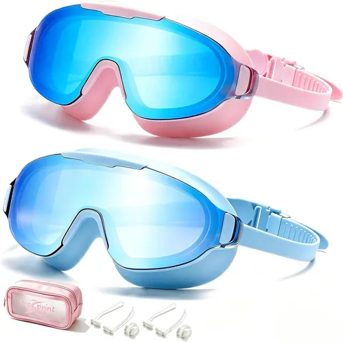Vista 20 de Gafas de natación, gran angular antivaho y a prueba de fugas UV, gafas de natación de moda para hombres y mujeres