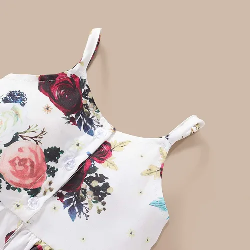 Vista 5 de Conjunto de 2 piezas de ropa casual con volantes y botones halter y pantalones cortos con lazo a rayas