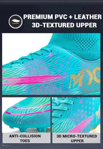 Vista 2 de Niber botines de fútbol para hombres y niños para césped para exteriores e interiores para deportes correr caminar zapatos deportivos