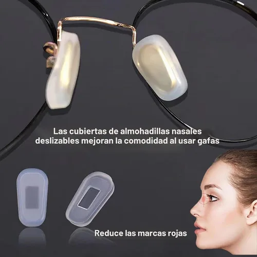 Vista 2 de Fundas de almohadilla de nariz para lentes, almohadilla de silicona antideslizante para lentes, fundas protectoras antideslizantes para puente