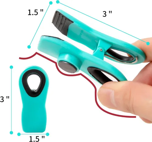 Vista 2 de Clips para pan, clips para bolsa, clips magnéticos, clips para chips, clips para bolsa, clips de alimentos para paquetes de alimentos, clip