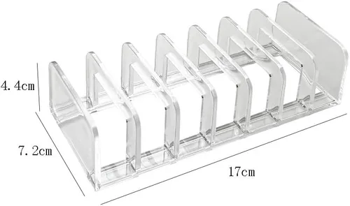 Vista 2 de Organizador de paleta de maquillaje, organizador de cosméticos de acrílico, organizador de sombra de ojos de 7 secciones, paleta de contorno, paleta