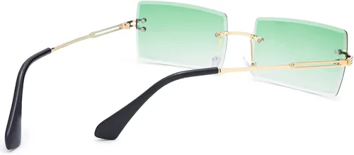 Vista 111 de Gafas de sol rectangulares para hombres/mujeres, gafas de sol pequeñas sin montura cuadrada