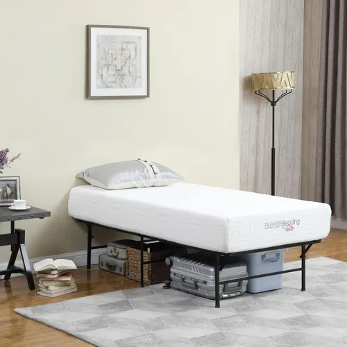 Vista 2 de Coaster Home Furnishings Mabel 305957T - Marco de cama de metal plegable de acero resistente de 14 pulgadas de alto, tamaño individual, color negro
