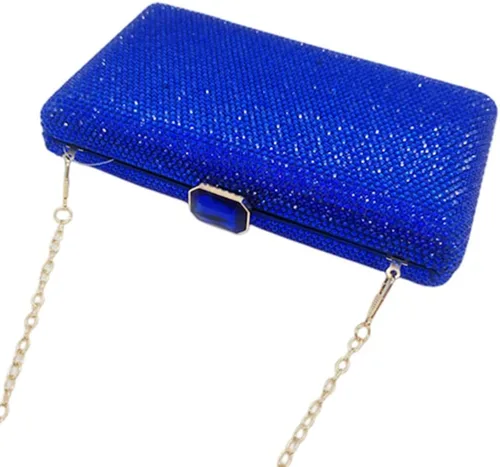 Vista 5 de Elegantes bolsas de noche de cristal, bolsos de boda, bolso de novia, caja de mano para mujer