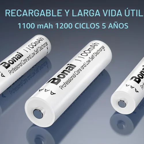 Vista 3 de BONAI AAA Baterías recargables 24 unidades, 1100mAh 1.2V Ni-MH alta capacidad triple A batería