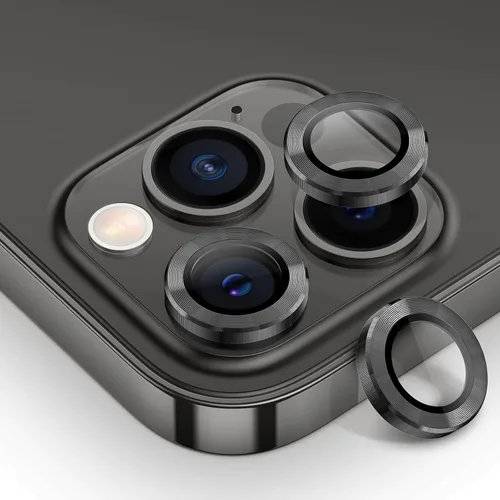 Vista 11 de Tensea Protector de lente de cámara para iPhone 13 Pro, iPhone 13 Pro Max, protector de pantalla de vidrio templado 9H, anillo individual de metal