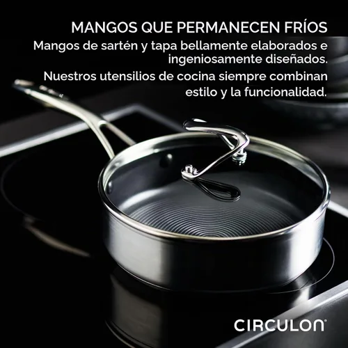 Vista 6 de Circulon Juego de sartén/sartén de acero inoxidable con tecnología SteelShield Hybrid inoxidable y antiadherente