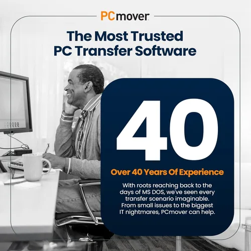 Vista 8 de Laplink PCmover Professional - Move your Applications, Files and Settings from an Old PC to a New PC - Data Transfer Software - 1 Use License
