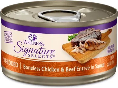 Vista 31 de Wellness CORE Signature Selects - Alimento húmedo enlatado grueso para gatos adultos, natural, rico en proteínas, sin granos, receta de carne de res