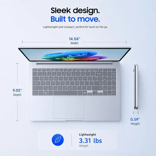 Vista 7 de Samsung Galaxy Book4 Edge, LED de 15.6 pulgadas, Snapdragon X, DDR5 de 16