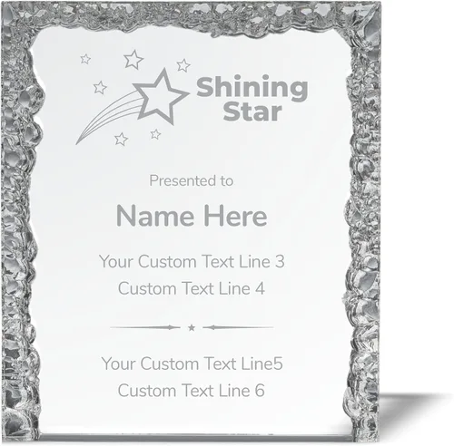 Vista 13 de Trofeo grabado personalizado Premios acrílicos personalizados con grabado Estrella brillante Más allá Marcar la diferencia Jubilación