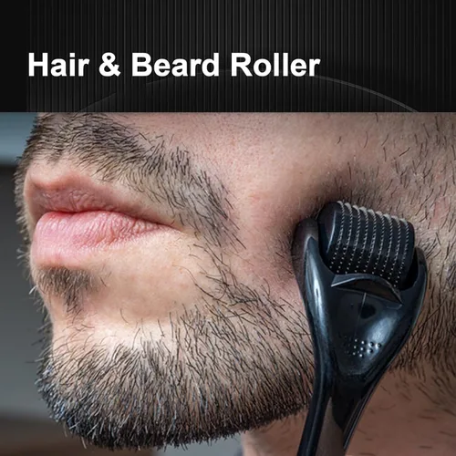 Vista 2 de Rodillo Derma Beard Roller Microneedling Dermaroller Facial Roller Microneedle Micro Aguja Rodillo 540 Titanio para Uso Doméstico