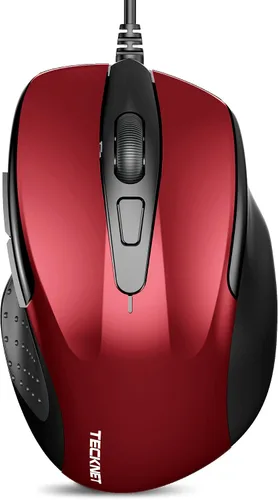 Vista 12 de TECKNET Ratón USB con Cable, Ratón de 6 Botones con Cable para Computadora con 4 DPI Ajustables, Ratones Ópticos para Computadora con Diseño
