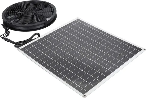 Vista 5 de 20W Solar Exhaust Fan, High Speed Solar Panel Ventilation Fan for Chicken Coop Pet House Barn Greenhouse, Efficient Cooling with 16V Solar Panel