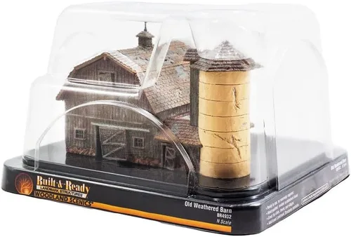 Vista 5 de Woodland Scenics BR4932 Old Weathered Barn Built & Ready Kit, escala N