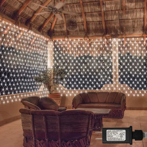 Vista 9 de echosari Luces de red para exteriores de 20 x 13 pies, enchufables con control remoto, 720 luces LED de red de Navidad IP68, totalmente impermeables