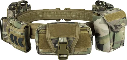 Vista 9 de YAKEDA - Cinturón táctico de batalla para uso público, con bolsas, 7 en 1