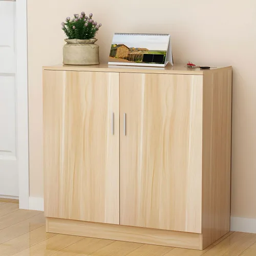 Vista 6 de Modernos estantes ajustables para servidor, armario de madera con puertas, armario de pared de cocina, almacenamiento, comedor, microondas, balcón