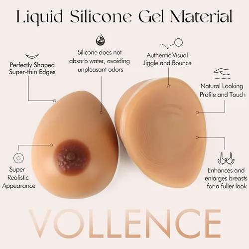 Vista 2 de Vollence El pecho de silicona forma tetas falsas para mastectomía prótesis transgénero