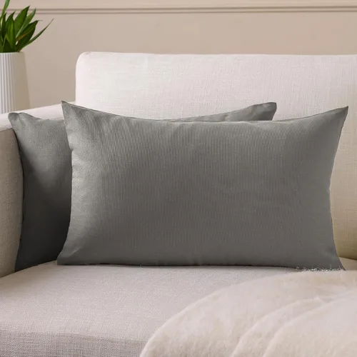 Vista 78 de Encasa Homes - Juego de 2 fundas de almohada, 16 x 16 pulgadas, lona de algodón teñidas, cuadradas, decorativas, para sofá, silla, cama y hogar Azul