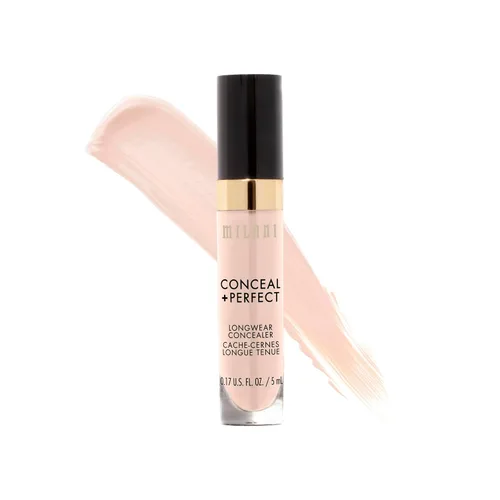 Vista 16 de Milani Conceal + Perfect Corrector de Larga Duración de Cobertura Completa Infundido con Ácido Hialurónico y Vitamina E, Cubre Ojeras, Manchas e