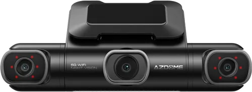 Vista 2 de AZDOME Cámara de Tablero de 360° de 4 Canales Frontal y Trasera Interior, eMMC Integrado de 128GB, 2K+1080P*3 Dashcam, Izquierda Derecha, Control