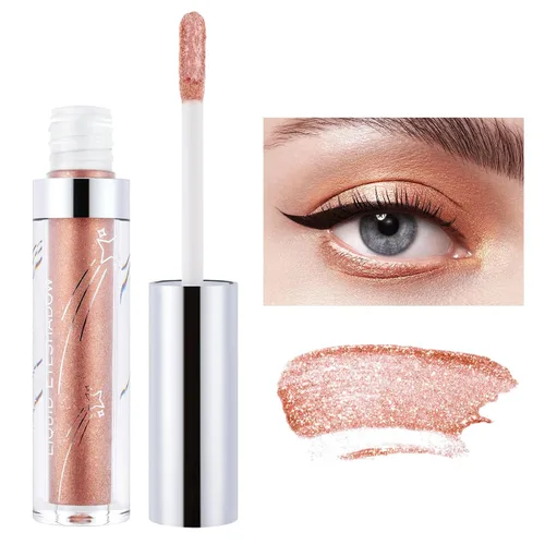 Vista 8 de Shining Shimmer - Sombra de ojos líquida con purpurina metálica, pigmentos metálicos de maquillaje para ojos, delineadores de ojos, set de sombra