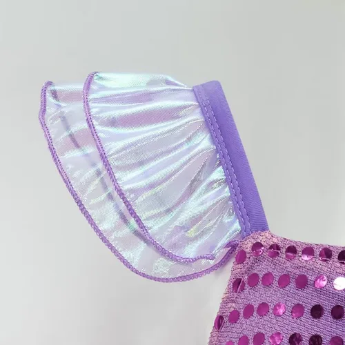 Vista 4 de Avady Vestido de sirena para niñas, disfraz de sirena de princesa, disfraz de Halloween para cosplay
