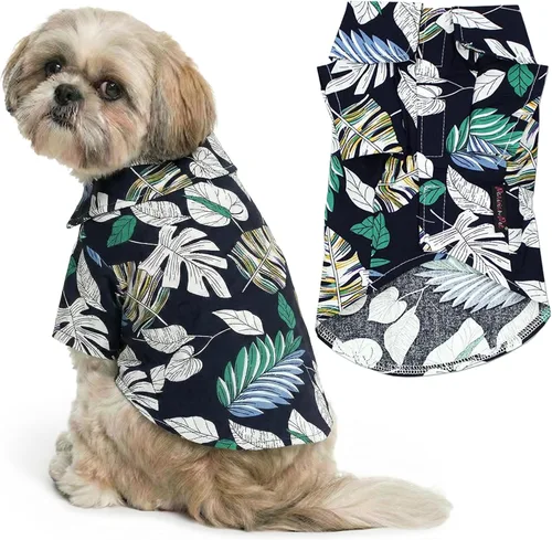 Vista 72 de Parisian Pet Camisa para perro de Amazonia - Ropa de algodón para perros pequeños - Elegante traje tropical para perros - Ropa ligera y suave