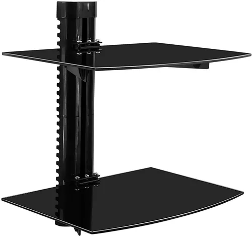 Vista 10 de Mount-It! Estante flotante para TV, vidrio templado, marco de aluminio