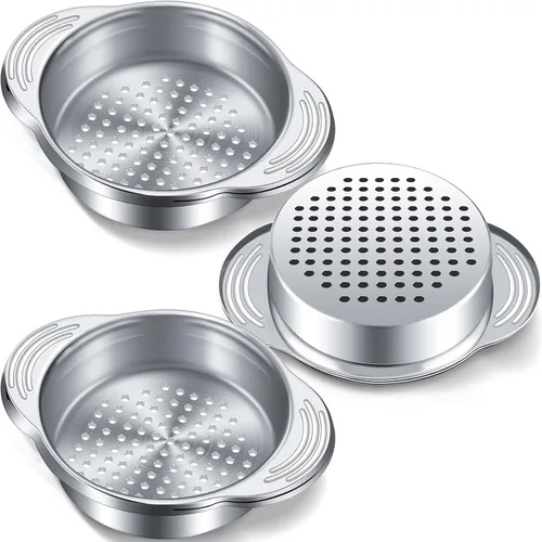 Vista 9 de Patelai Colador de latas de atún de acero inoxidable, tamiz de alimentos, tapa de prensa de metal, colador de enlatado, filtro de atún